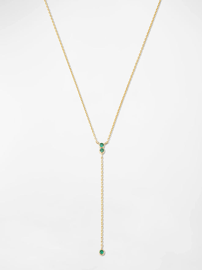 Baby Emerald Lariat Necklace