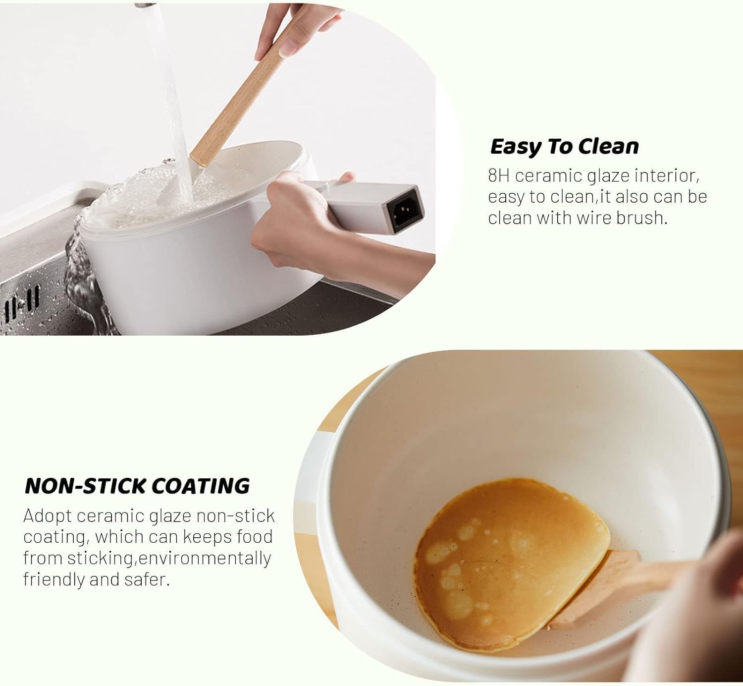 1.5L Electric Hot Pot With Steamer, Non-Stick Mini Portable Pot for Steak, Egg, Fried Rice, Rapid Cooking with Adjustable Power, Includes Egg Rack, Compact Design for Home, Office, or Travel